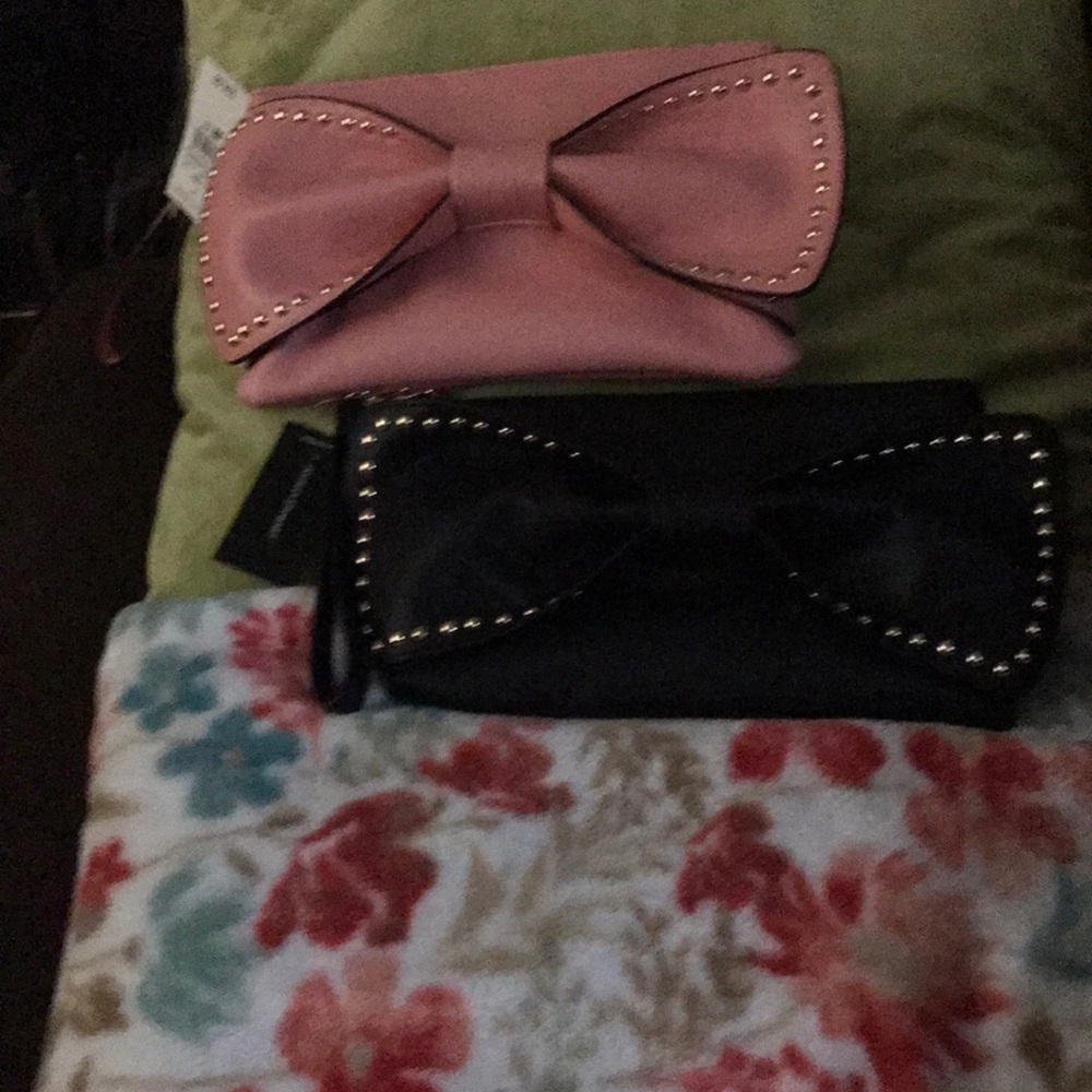 Pink & Black Bow Studded Clutches 🎀💕💕💕